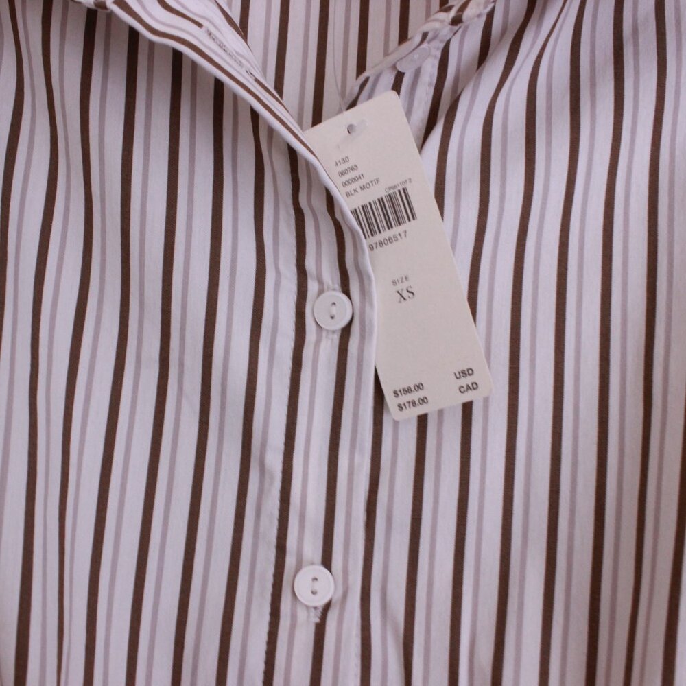 Anthropologie Maeve Belted Bubble-Hem Mini Stripe Shirt Dress - Picture 5 of 12